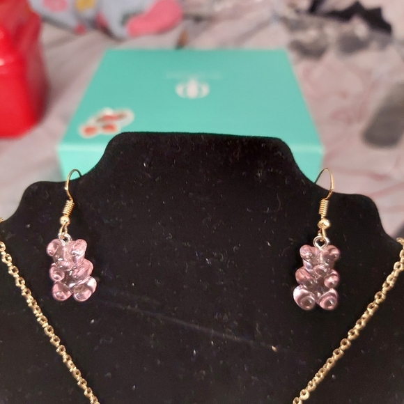 Gummy Bear Earring & Necklace Set (3pcs) - Picture 5 of 5